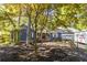 Charming blue home featuring a well-manicured front yard and an attached garage at 5272 Cumberland Way, Stone Mountain, GA 30087