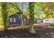 Lovely blue home showcases a well-maintained yard and a convenient attached garage at 5272 Cumberland Way, Stone Mountain, GA 30087