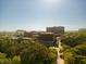 Aerial image of building complex surrounded by dense trees and roads, offering convenience and natural beauty at 400 Collier Rd, Atlanta, GA 30309