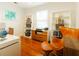 Bright home office with sleek furniture, built-in shelving, and natural light at 400 Collier Rd, Atlanta, GA 30309