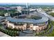 Aerial view of Truist Park stadium and surrounding buildings at 5443 Blossomwood Sw Trl, Mableton, GA 30126