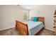 Cozy bedroom with a wood-framed bed, plush carpet, and natural light from a window at 100 Cottage Nw Walk, Cartersville, GA 30121