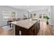Open kitchen layout featuring a large center island and stainless steel sink at 1385 Vayda Ct, Marietta, GA 30066