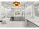 Gorgeous primary bath with soaking tub, glass shower, and dual sink vanity at 3290 Camellia Ln, Suwanee, GA 30024