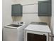 Convenient laundry room with a washer and dryer set, and wall-mounted cabinets at 346 Ardmore Ct, Atlanta, GA 30309
