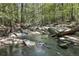 Serene water cascading among rocks surrounded by lush green foliage at 560 Brook Manor Dr, Johns Creek, GA 30022