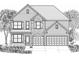 Beautiful two-story home with a brick and stone facade, a gabled roof, and a two-car garage at 7162 Linden Dr, South Fulton, GA 30349