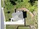 Aerial view showcases a fenced yard with a patio and outdoor seating area for entertaining at 1984 Yellow Finch Se Trl, Atlanta, GA 30316