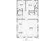 Detailed floor plan showcasing the layout of the first floor, including bedrooms, bathroom, and kitchen at 214 Adeline Nw Ave, Atlanta, GA 30314