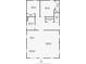 Layout of the first floor including two bedrooms, bathroom, laundry room, kitchen, dining, and living room at 214 Adeline Nw Ave, Atlanta, GA 30314