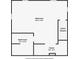 Illustrated floor plan showing the layout of a bedroom, bathroom, closet, and stairs at 214 Adeline Nw Ave, Atlanta, GA 30314