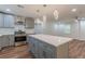 Modern kitchen featuring gray cabinets, stainless steel appliances, and a stylish island at 214 Adeline Nw Ave, Atlanta, GA 30314