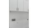 White laundry room cabinets with silver pulls and a utility sink hookup at 1304 Six Sisters St, Dacula, GA 30019