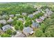 Aerial view of homes nestled among mature trees in a quiet neighborhood at 1286 Whisper Cove Dr, Buford, GA 30518