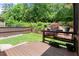 Wooden deck overlooking a landscaped backyard with lush greenery and a privacy fence at 1286 Whisper Cove Dr, Buford, GA 30518