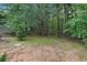 Spacious wooded backyard with a patio at 179 Parkside Dr, Stockbridge, GA 30281