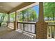 Charming front porch with wooden flooring, brick columns, and gated access to the neighborhood green space at 3278 Shakerley Park, Douglasville, GA 30135