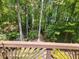 From the deck, view a relaxing wooded backyard with lush greenery and natural features at 2262 Silver Fox Ln, Buford, GA 30519