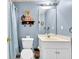 Bathroom with toilet, vanity, mirror, and shower/tub combo at 2262 Silver Fox Ln, Buford, GA 30519