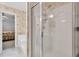 Walk-in shower and open doorway to bedroom at 2262 Silver Fox Ln, Buford, GA 30519