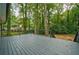Wide view of a stained, spacious, and pristine deck backing up to wooded back yard at 1329 Hidden Hills Pkwy, Stone Mountain, GA 30088