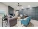 Inviting living room with a stone fireplace, modern paneling, and stylish furniture, ideal for relaxation at 1329 Hidden Hills Pkwy, Stone Mountain, GA 30088