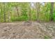 Secluded backyard fire pit with wood surroundings at 6 Sentry Rdg, Dallas, GA 30157