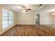 Bright living room with updated flooring and an open layout at 110 Valley View Ct, Tyrone, GA 30290