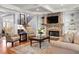 Cozy living room with stone fireplace, built-in shelves, and comfortable seating at 2823 Seagrave Way, Marietta, GA 30066