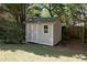 Backyard shed offering extra storage space, set among lush greenery and mature trees at 2823 Seagrave Way, Marietta, GA 30066