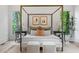 An up-close view of the main bedroom and its stylish decor at 0 Chattahoochee St, Roswell, GA 30075