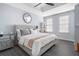 Inviting bedroom with a plush gray bed, mirrored accents, and natural light from the window at 325 E Paces Ferry Ne Rd # 1803, Atlanta, GA 30305