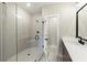 Contemporary bathroom featuring a frameless glass shower enclosure and sleek design at 1434 Fairmont Ave, Atlanta, GA 30318