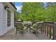 Cozy deck area featuring outdoor seating, perfect for relaxing and enjoying the backyard view at 191 Gates Mill Dr, Lawrenceville, GA 30045