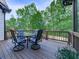 View from the deck with an outdoor seating area and lush landscaping at 1076 Pinyan Ln, Canton, GA 30115