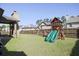 Large backyard includes play set, with swing and slides, great for  at 3877 Valley Bluff Ln, Snellville, GA 30039