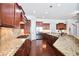 Stylish kitchen with custom cabinets, granite counters, and modern appliances at 2248 Fort Se Dr, Smyrna, GA 30080