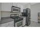 Modern kitchen with stainless steel appliances and white cabinetry at 384 Parc River Blvd, Lawrenceville, GA 30046