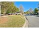 Scenic street view in a residential community with mature trees and well-maintained lawns on a sunny day at 384 Parc River Blvd, Lawrenceville, GA 30046
