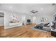 Spacious bedroom with hardwood floors, ceiling fan, walk in closet and decor at 915 John Ward Rd, Marietta, GA 30064
