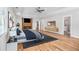 Main bedroom boasts trey ceiling, fireplace, hardwood floors, and entry to ensuite bath at 915 John Ward Rd, Marietta, GA 30064