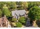 An aerial shot showcases a beautiful home surrounded by lush greenery and mature trees at 3215 Oxleas Ct, Cumming, GA 30041
