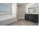 This is a bathroom with a separate tub and shower at 4044 Elsdon Dr, Austell, GA 30106