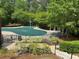 A covered community pool with ample seating and a secure fence offers a refreshing retreat for residents at 3536 Dogwood Pass, Stonecrest, GA 30038