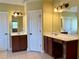 Bathroom featuring double sinks and tile flooring at 220 Fannin Ln, Mcdonough, GA 30252