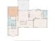 Detailed floor plan showcasing the layout of the primary bedroom, kitchen, living spaces, and garage at 4820 Coppedge Trl, Peachtree Corners, GA 30096