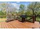 Outdoor deck with seating area, grilling station, and tree views at 85 Lawson St, Buford, GA 30518