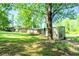 Backyard featuring a lush, green landscape and a shed for plenty of outdoor storage at 1098 Cown Rd, Villa Rica, GA 30180