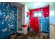 Incomplete bathroom with colorful walls and a step in shower at 1098 Cown Rd, Villa Rica, GA 30180