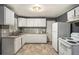 Bright kitchen with white cabinetry, neutral backsplash, and modern appliances, located in home at 2412 Forrest Park Se Rd, Atlanta, GA 30315